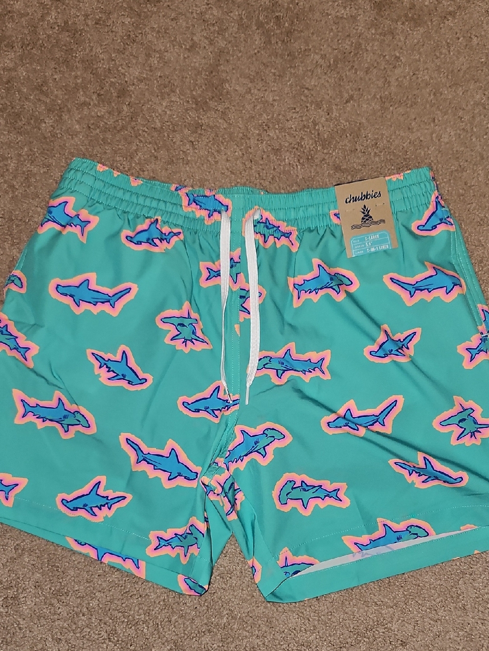 NWT Chubbies Teal Swim Shorts